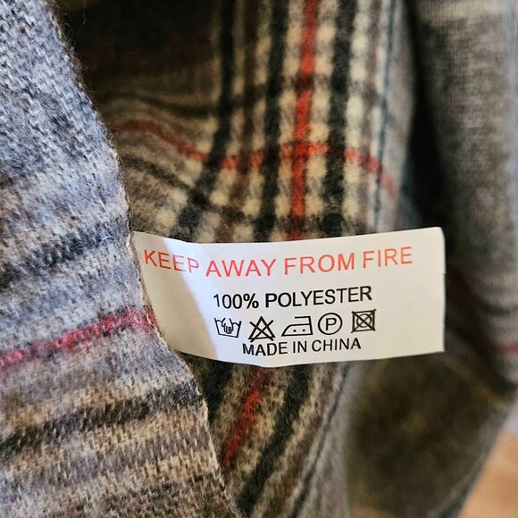 Vernacular Plaid Scarf | Academia Preppy Neutral Fall Accessory - NWT - Picture 5 of 5